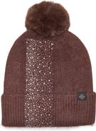Nanette Lepore Embellished Faux Fur Pom Beanie