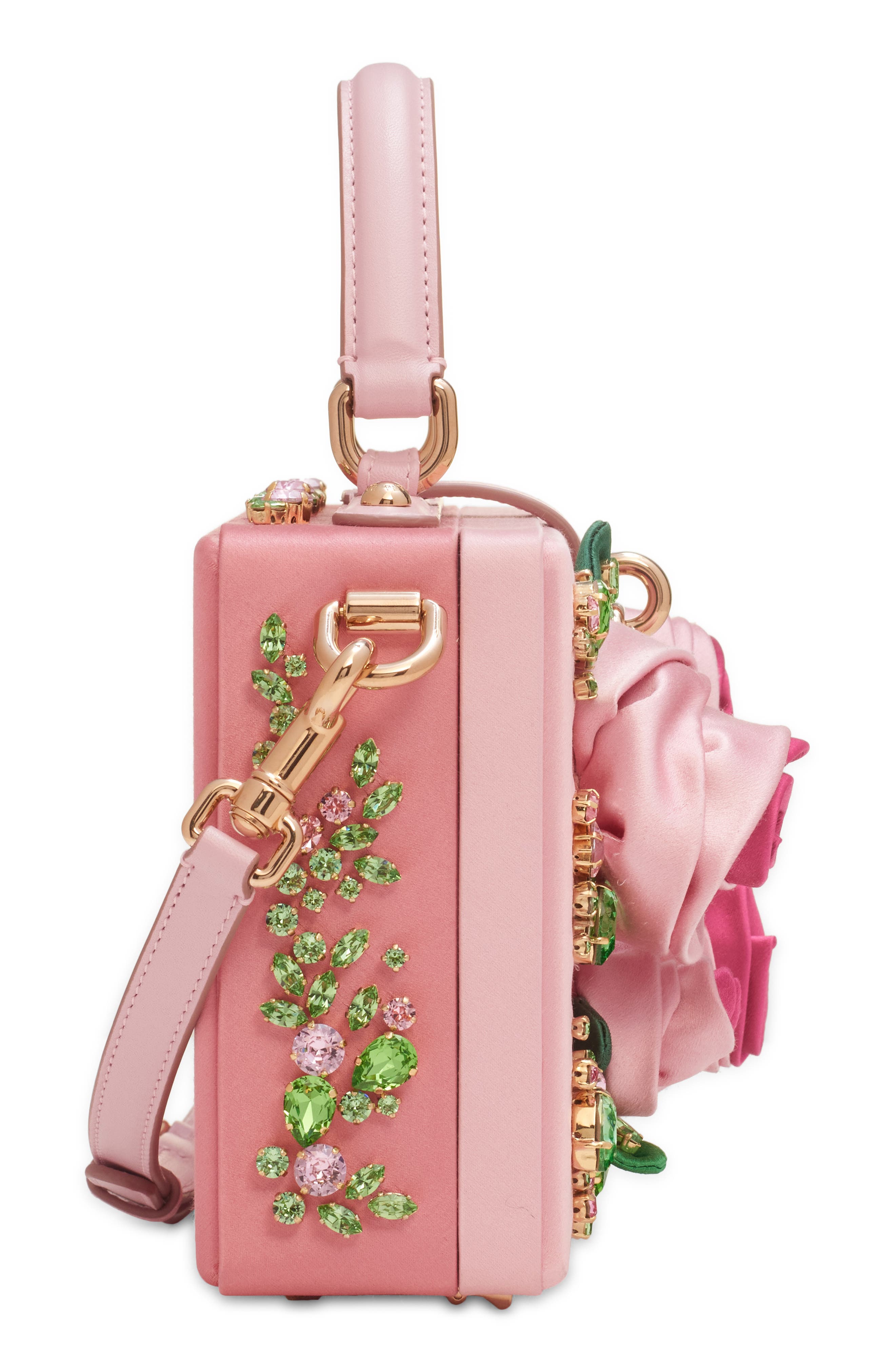 Dolce&Gabbana The Dolce Raso Raso Satin & Leather Box Bag, Alternate, color, 