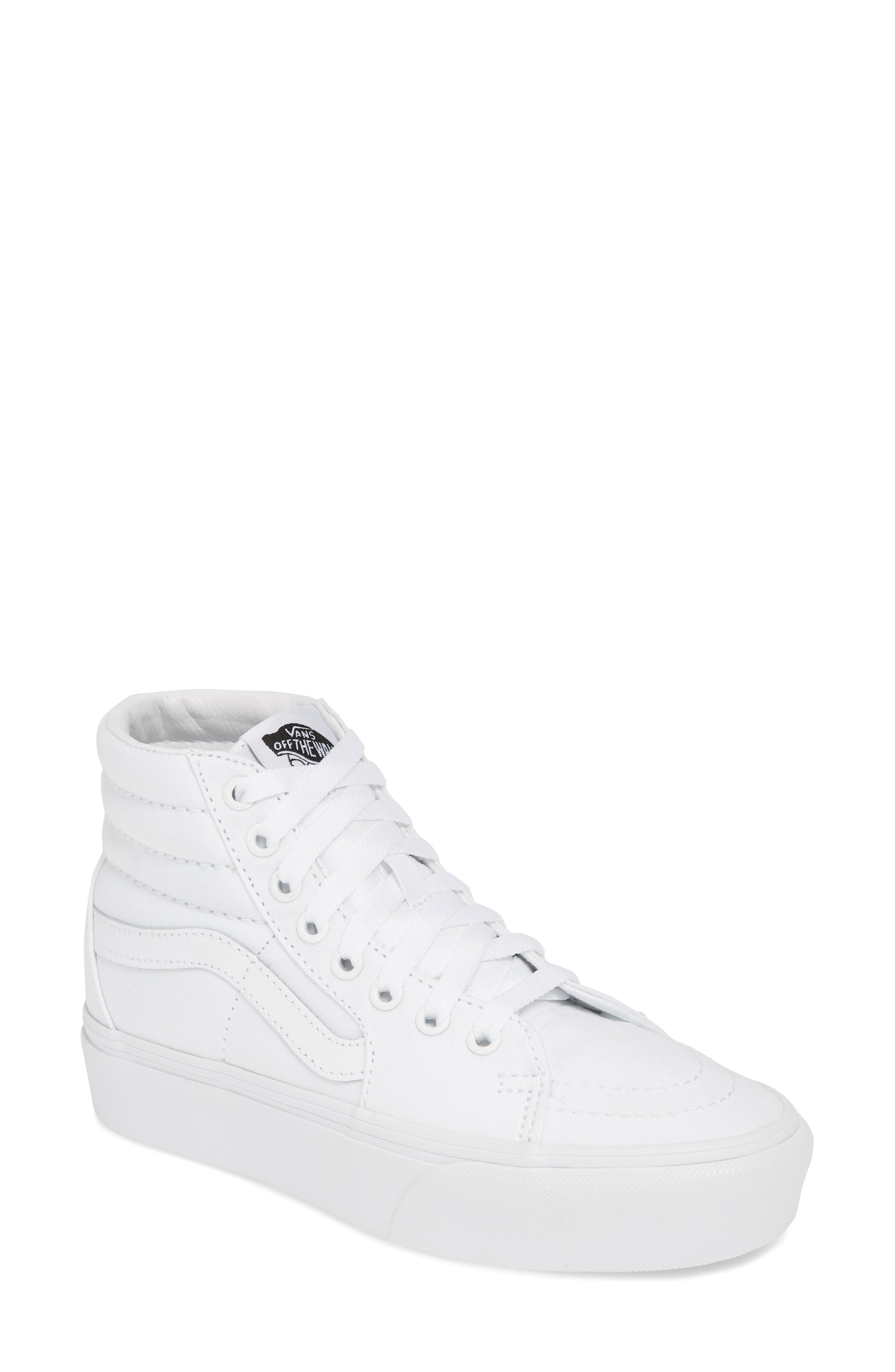 Sk8-Hi Platform Sneaker, Main, color, TRUE WHITE/ TRUE WHITE