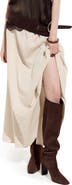 DELUC Belted Clouet Linen Blend Maxi Skirt
