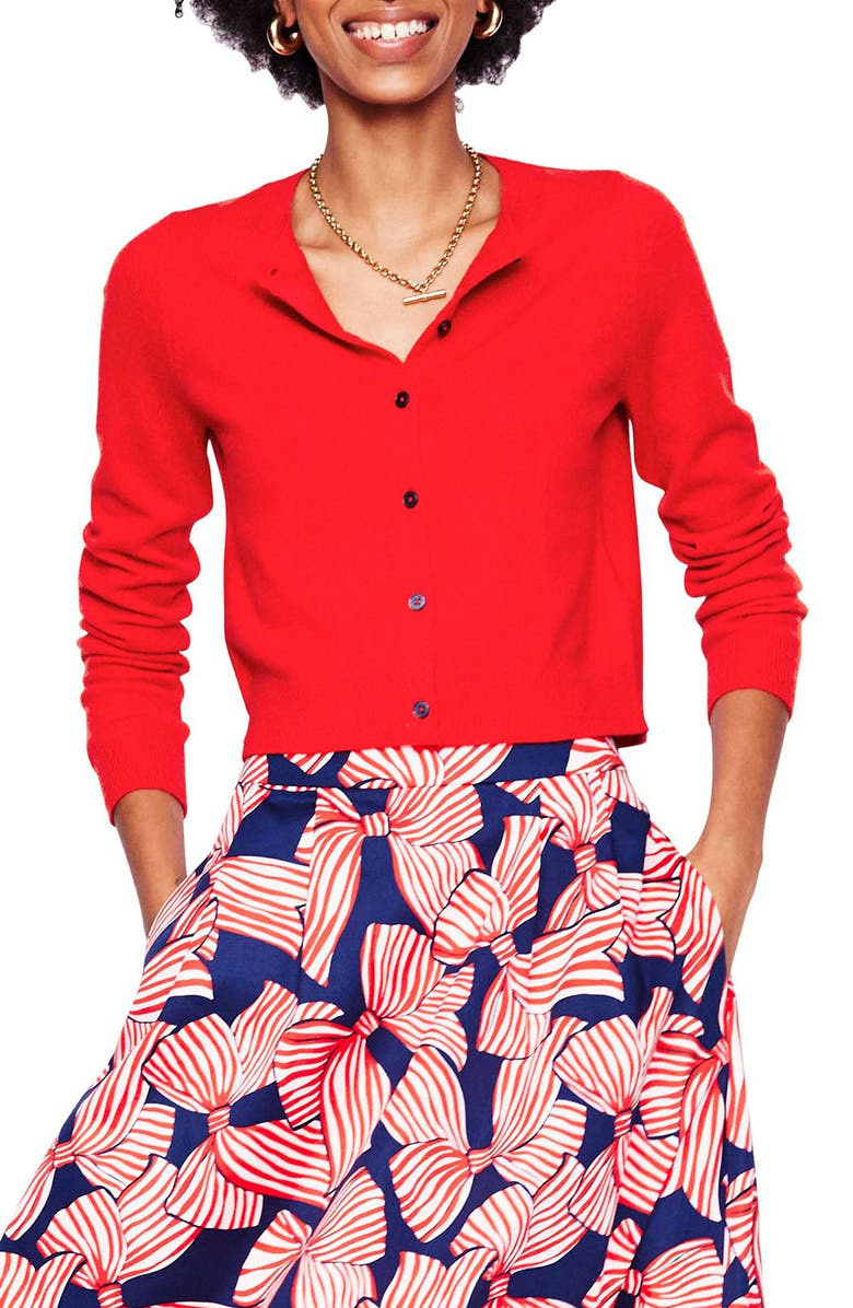 Boden Eva Cashmere Crop Cardigan Sweater, Main, color, 