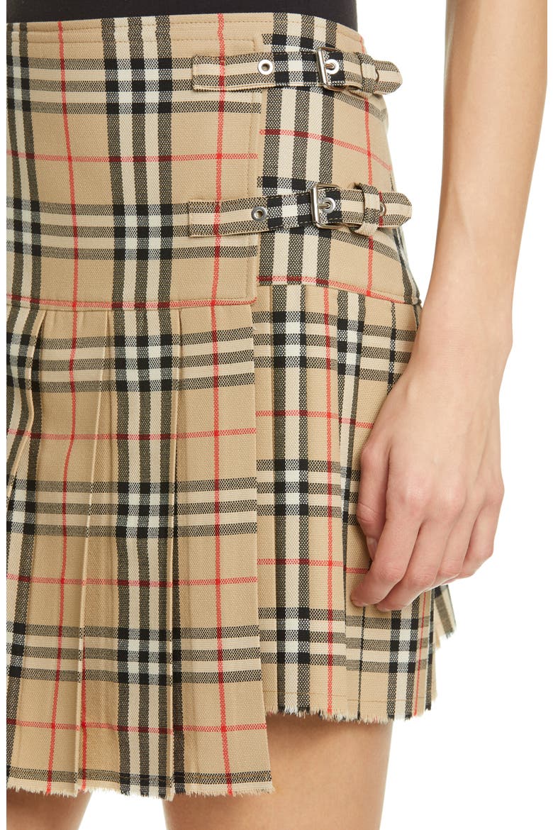 Zoe Vintage Check Asymmetrical Wool Kilt, Alternate, color, ARCHIVE BEIGE IP CHK