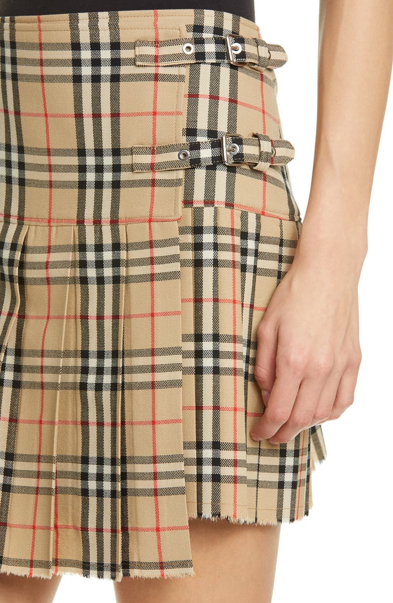 Burberry Zoe Vintage Check Asymmetrical Wool Kilt, Alternate, color, 