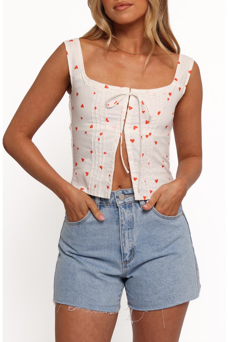 Alice Heart Print Corset Top, Main, color, DITSY HEART