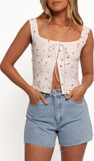 Petal & Pup Alice Heart Print Corset Top