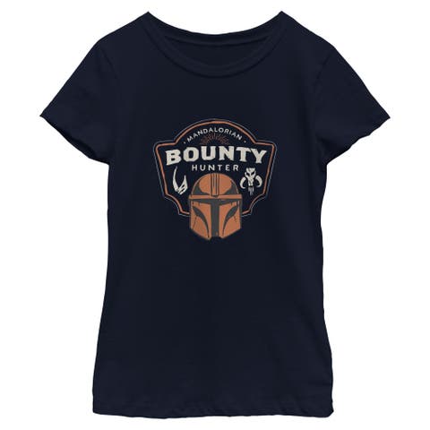 Girl's Star Wars The Mandalorian and Grogu Bounty Hunter Logo  Graphic T-Shirt