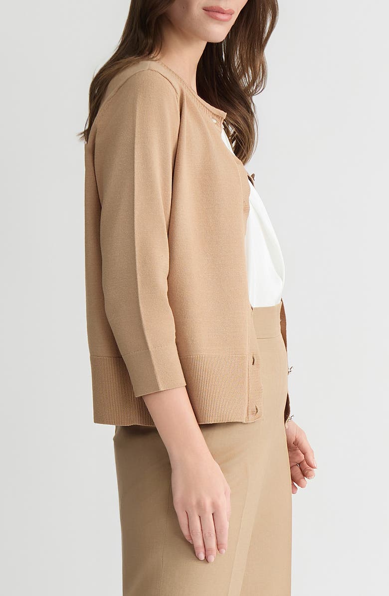 KASPER Rib Trim Cardigan, Alternate, color, 