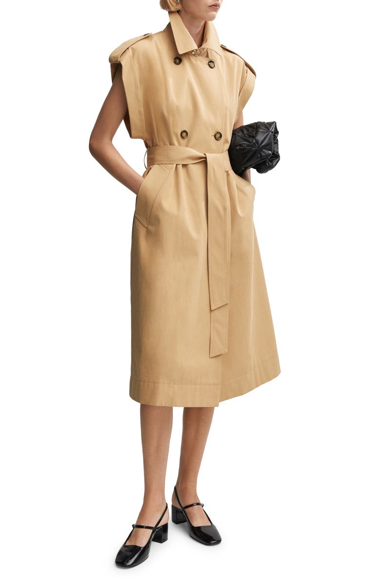 MANGO Sleeveless Trench Coat, Main, color, 