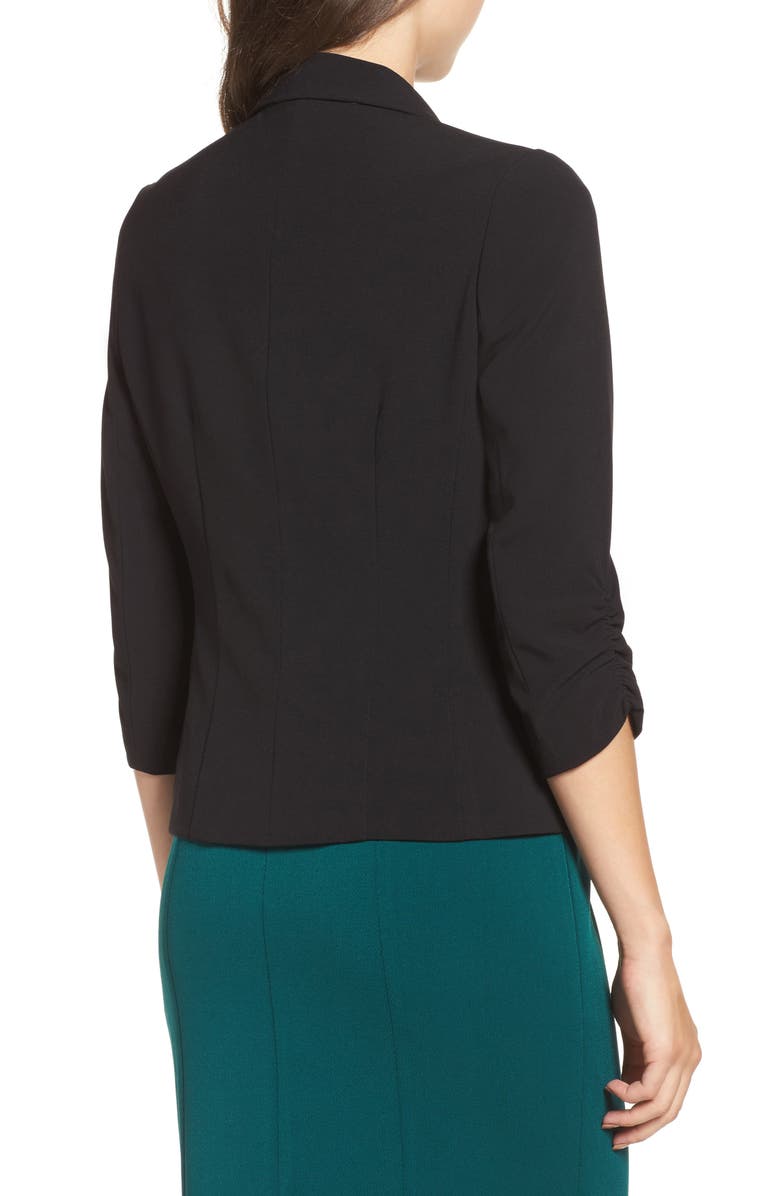 Eliza J Ruched Sleeve Blazer, Alternate, color,