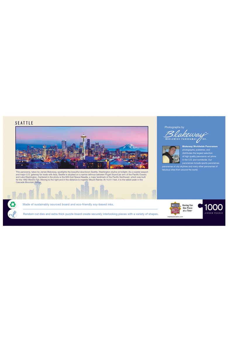 Seattle 1000pc Panoramic Puzzle, Alternate, color, Multicolor
