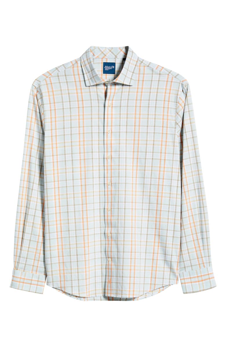 johnnie-O Texel Open Check Everyday Performance Button-Up Shirt, Alternate, color, Breeze