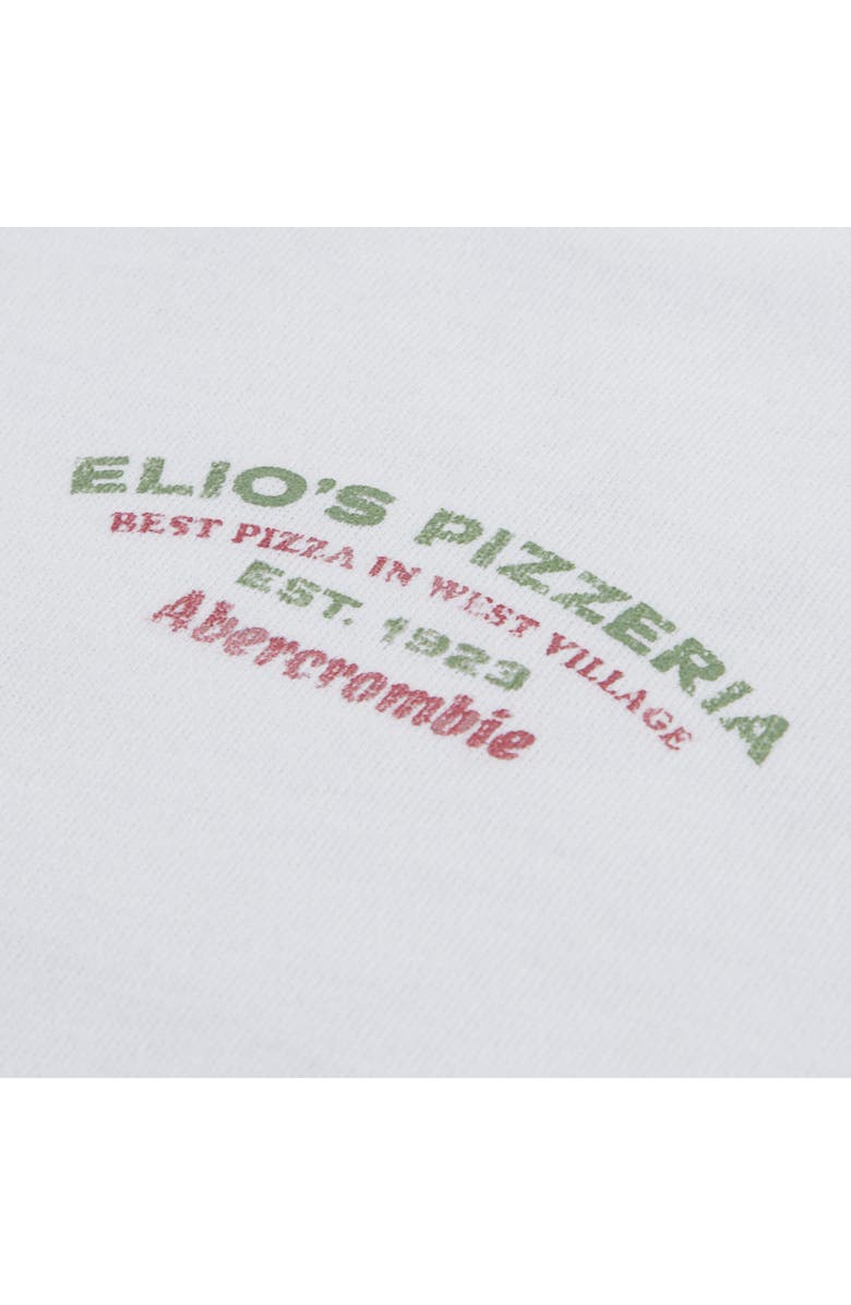 abercrombie kids Pizzeria Cotton Blend Graphic T-Shirt, Alternate, color, Bright White