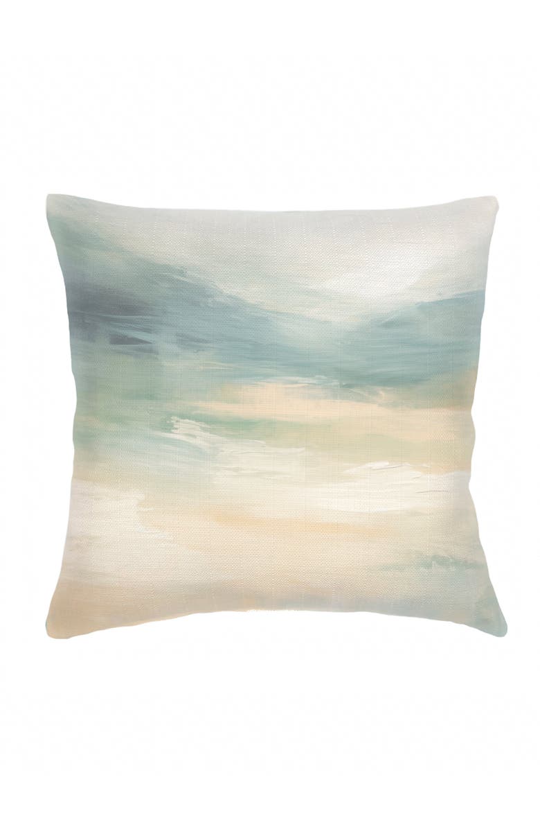 Anaya Lavender Horizon Linen Pillow with Down Alternative Insert, Main, color, Green