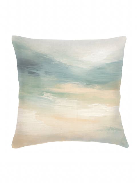Green Horizon Linen Pillow with Down Insert