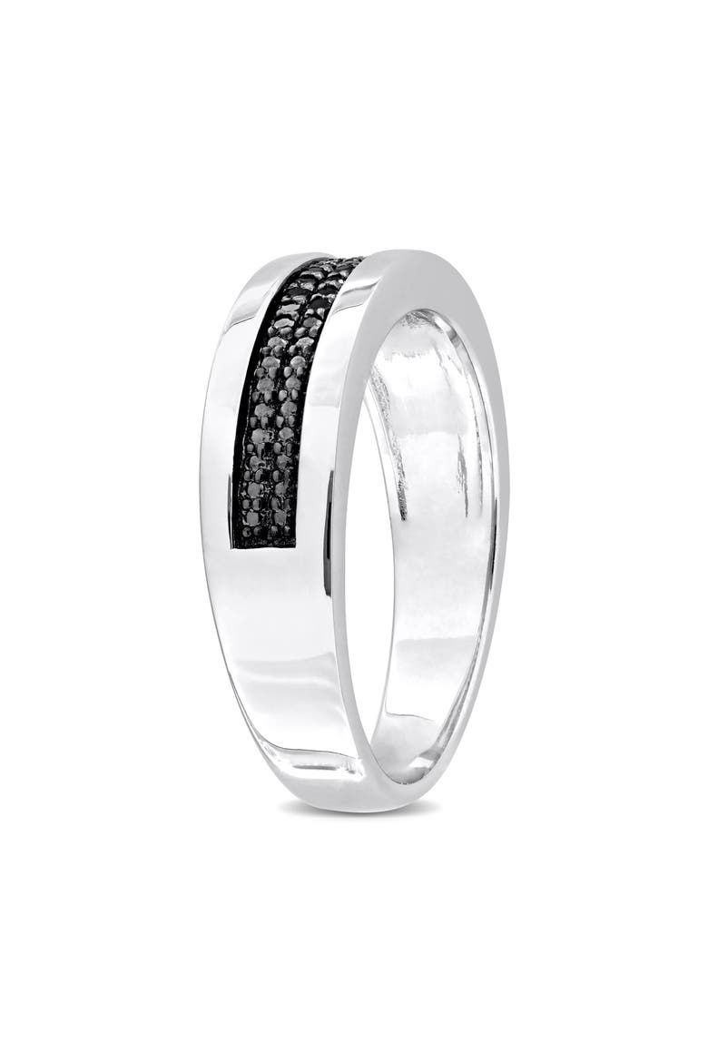 Men's Black Diamond Band Ring - 0.10ct., Alternate, color, BLACK