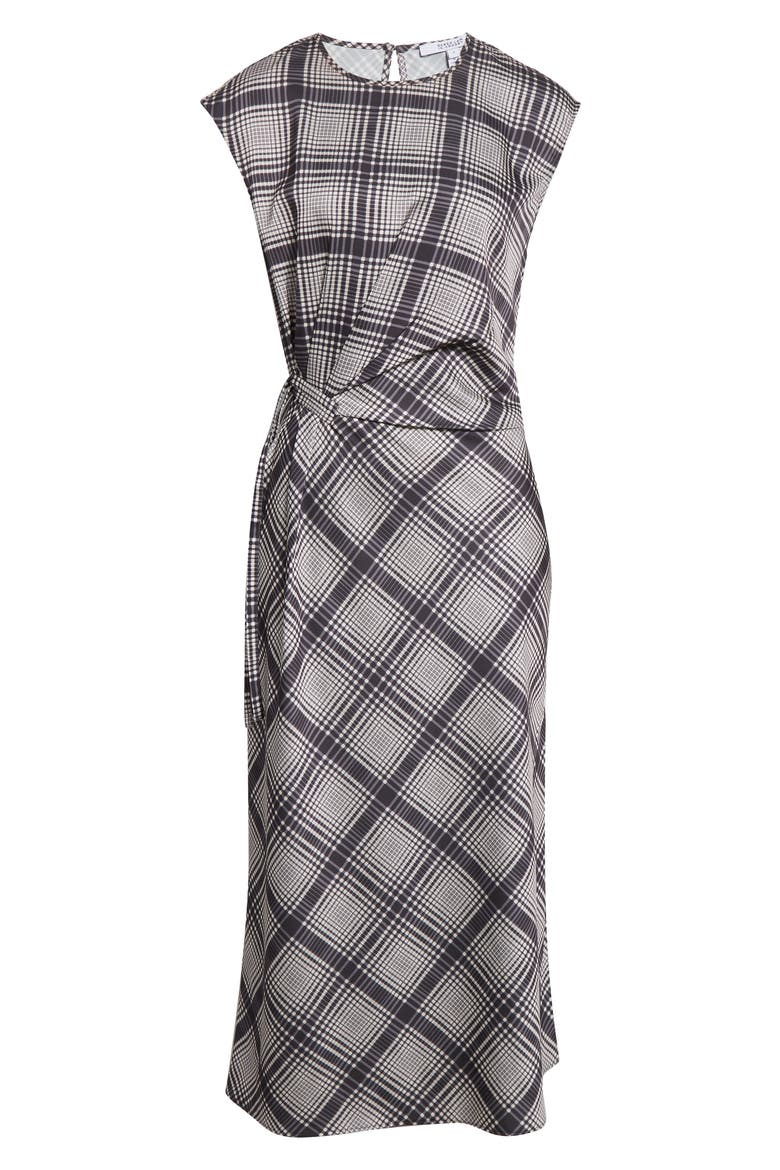 Adelita Lattice Print Midi Dress, Alternate, color, BLACK/ SHARK/ ECRU