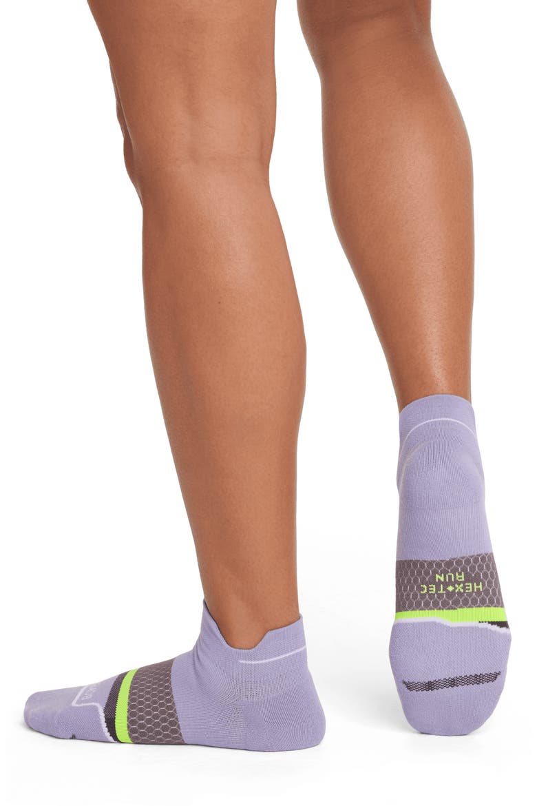 Stripe Running Ankle Socks, Alternate, color, LIGHT PURPLE