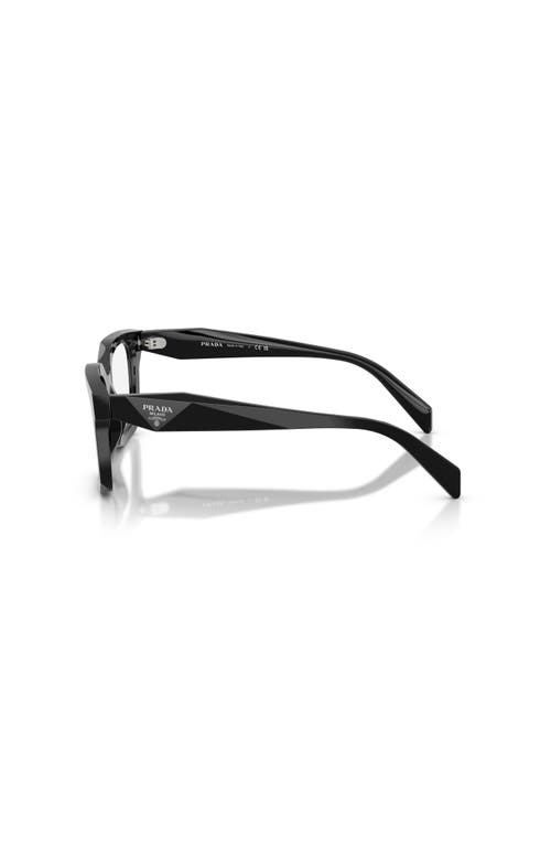 Prada 50mm Irregular Optical Glasses In Black