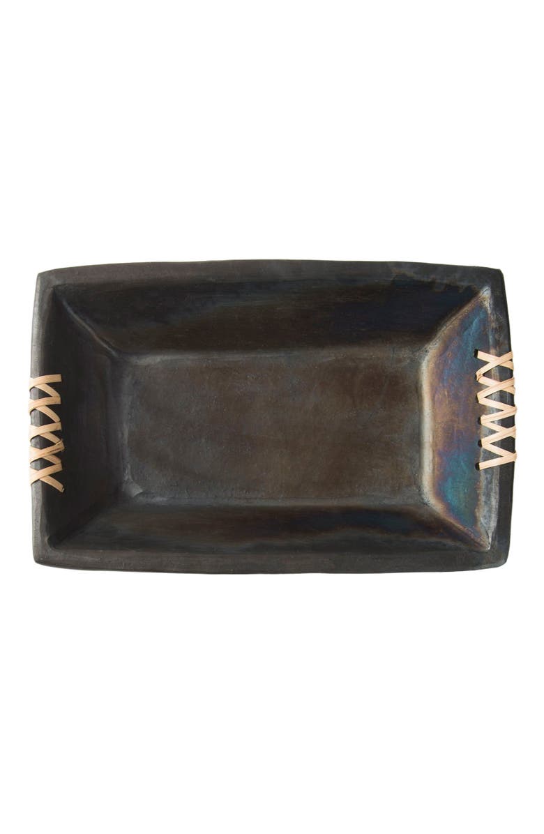 Mela Artisans Longpi Black Clay Serving Plater, Alternate, color, Black