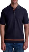 KARL LAGERFELD PARIS Stripe Textured Piqué Polo