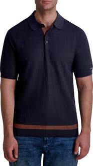 KARL LAGERFELD PARIS Stripe Textured Piqué Polo