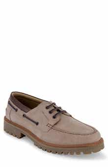 KARL LAGERFELD PARIS Safran Textured Leather Boat Shoe
