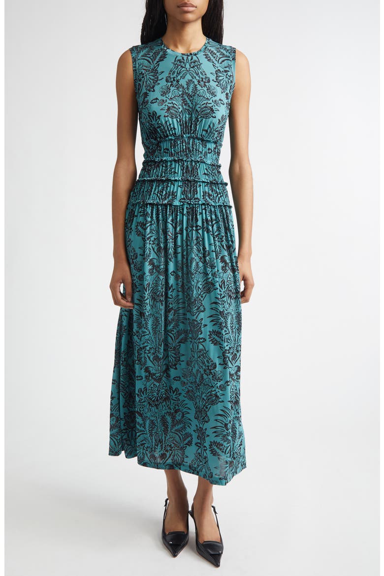 Kamaria Floral Jersey Midi Dress, Main, color, OCEAN FLORA