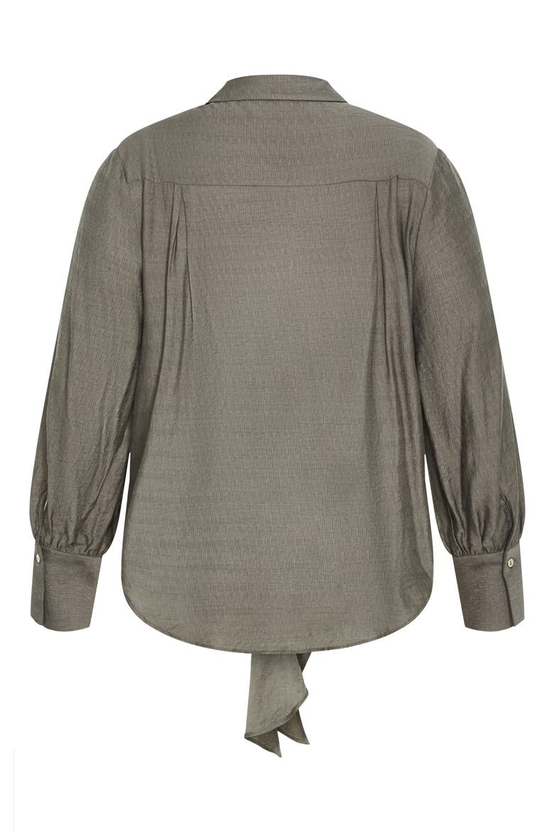 Rosabella Satin Shirt, Alternate, color, DARK SAGE