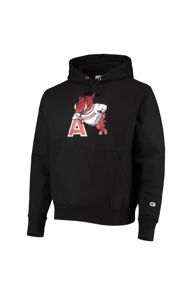 Champion Men's Champion Black Arkansas Razorbacks Vault Logo Reverse Weave Pullover Hoodie, Alternate, color, 