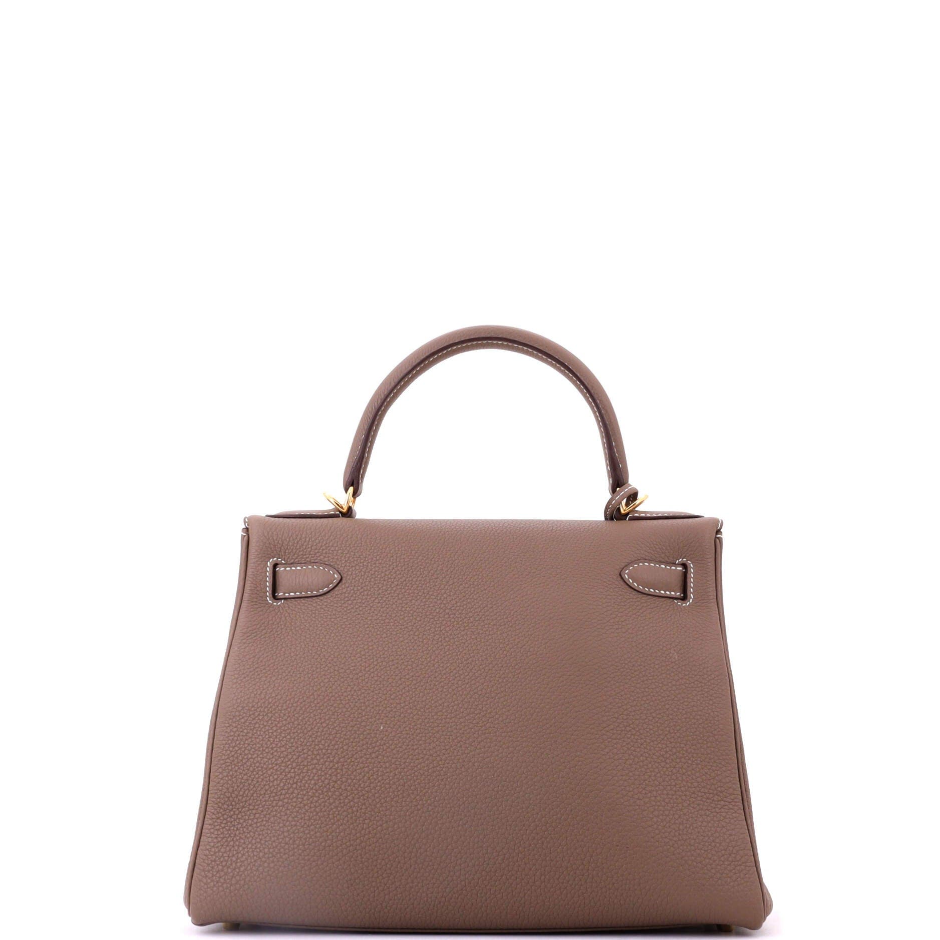 Pre-Owned Hermes Kelly Handbag Grey Togo with Gold Hardware 28, Alternate, color, Etoupe