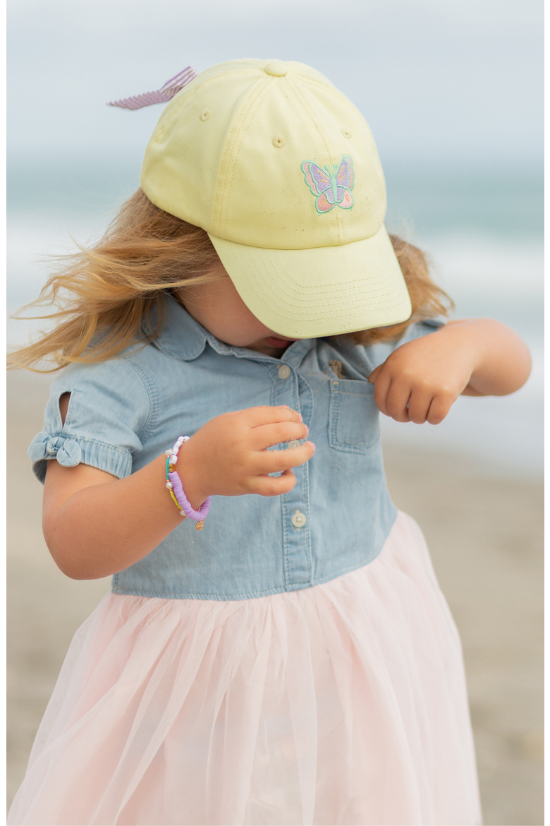 Butterfly Twill Bow Baseball Hat, Alternate, color, Yellow