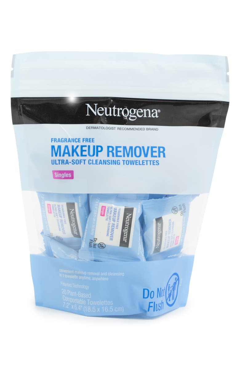 NEUTROGENA Fragrance-Free Makeup Remover Cleansing Wipes Singles, Main, color,