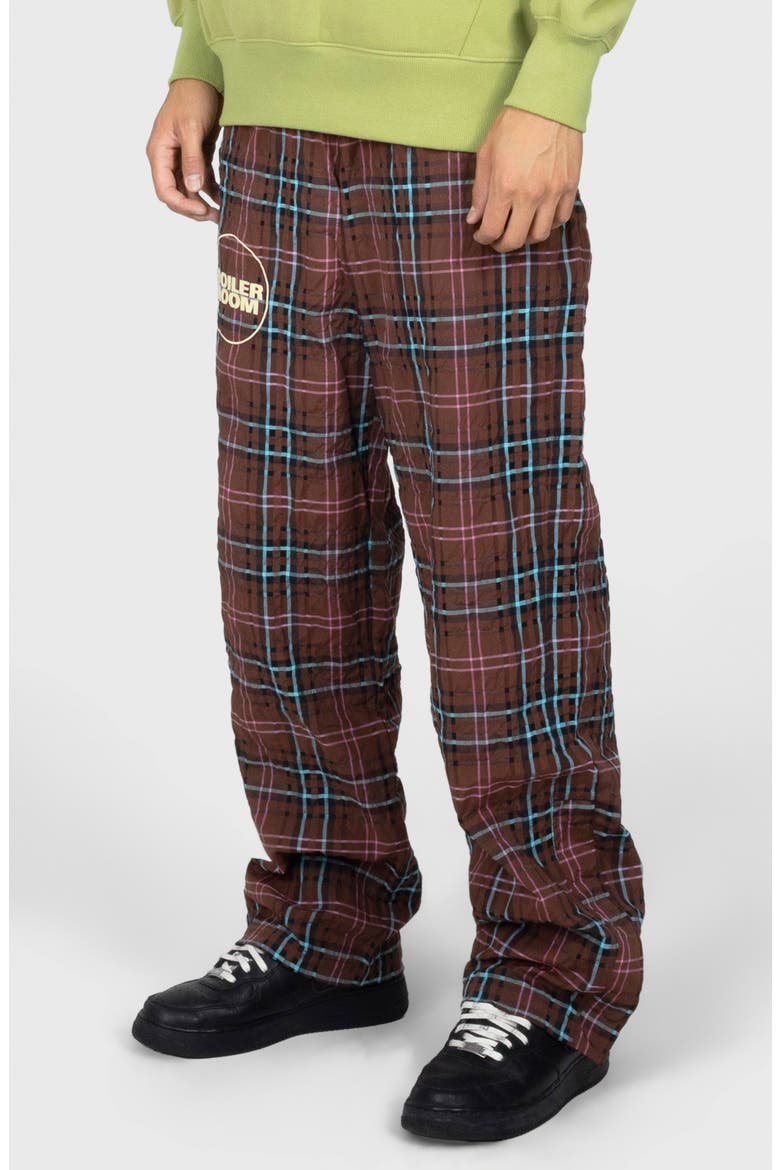 x Boiler Room Practice Plaid Track Pants, Alternate, color, BROWN