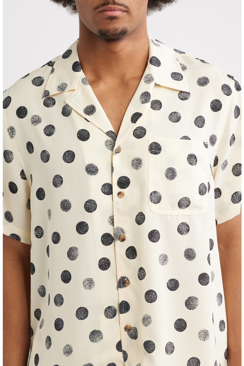 Charley Dot Print Camp Shirt, Alternate, color, CREAM