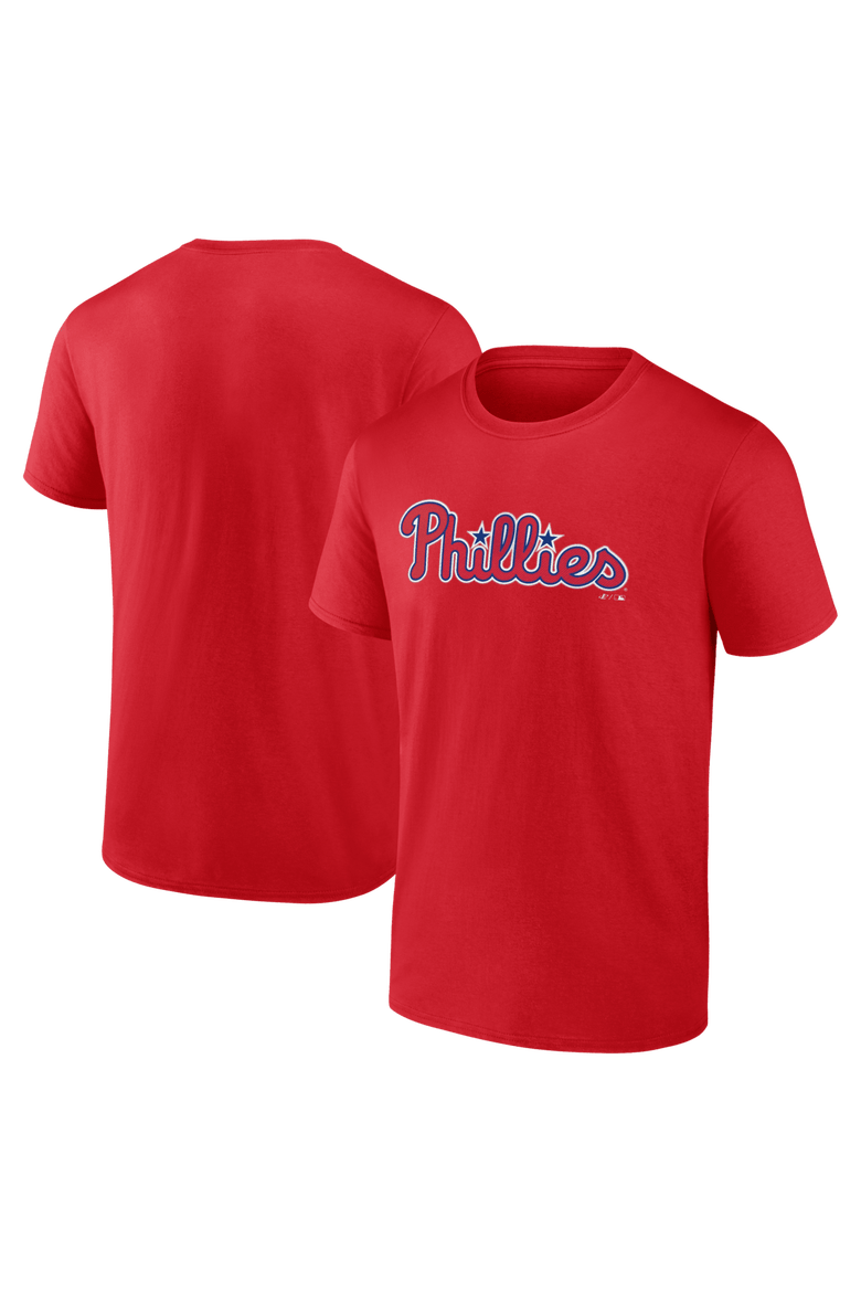 Men's Logo Athletic Red Philadelphia Phillies Wordmark T-Shirt, Main, color, Red