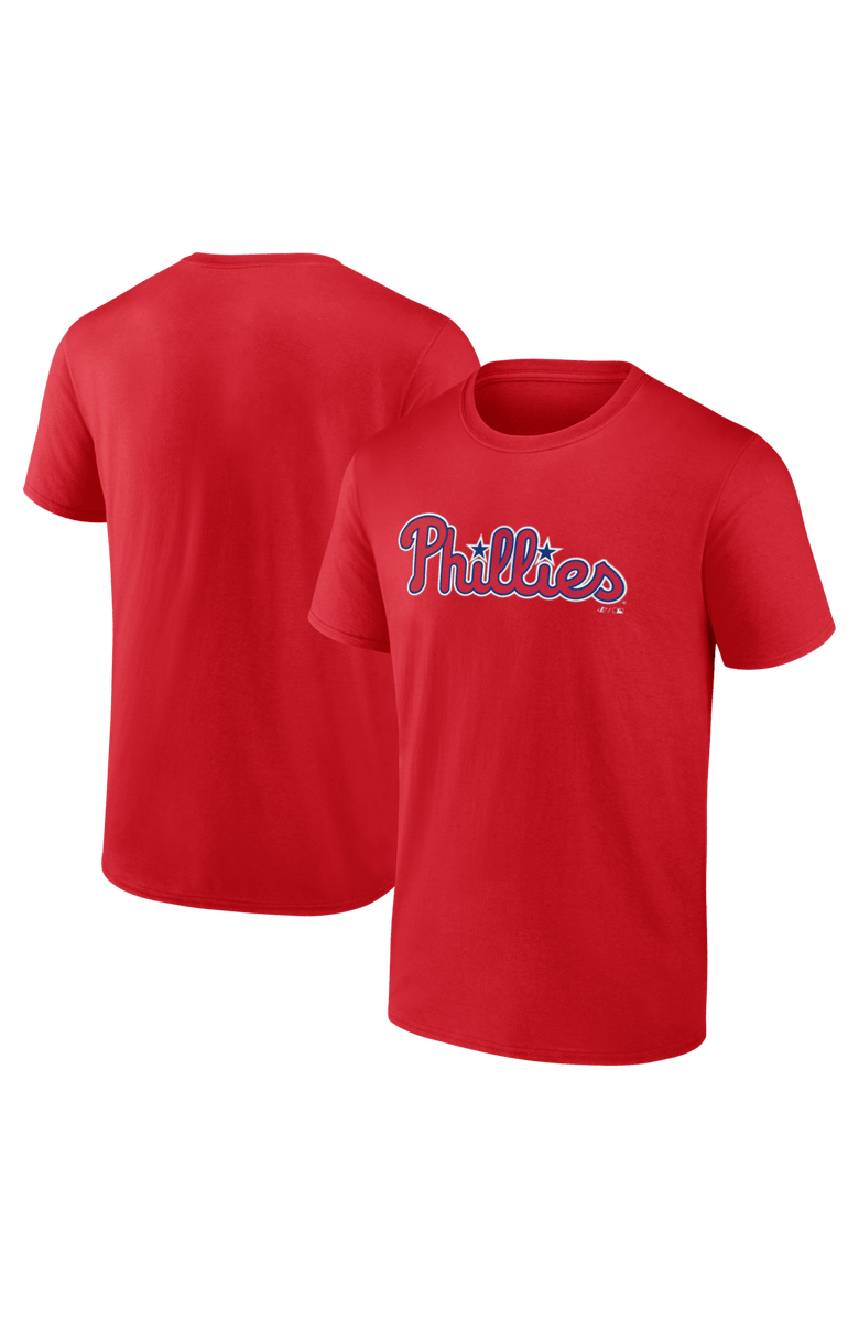 Logo Athletic Men's Logo Athletic Red Philadelphia Phillies Wordmark T-Shirt, Main, color, Red