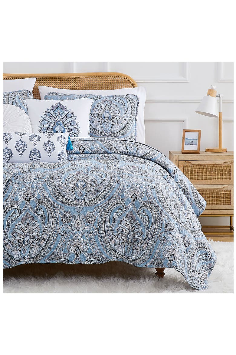 Pure Melody Quilt Bedding Set, Alternate, color, AQUA
