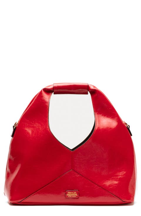 Crescent Crinkled Leather Tote