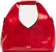 Frances Valentine Crescent Crinkled Leather Tote