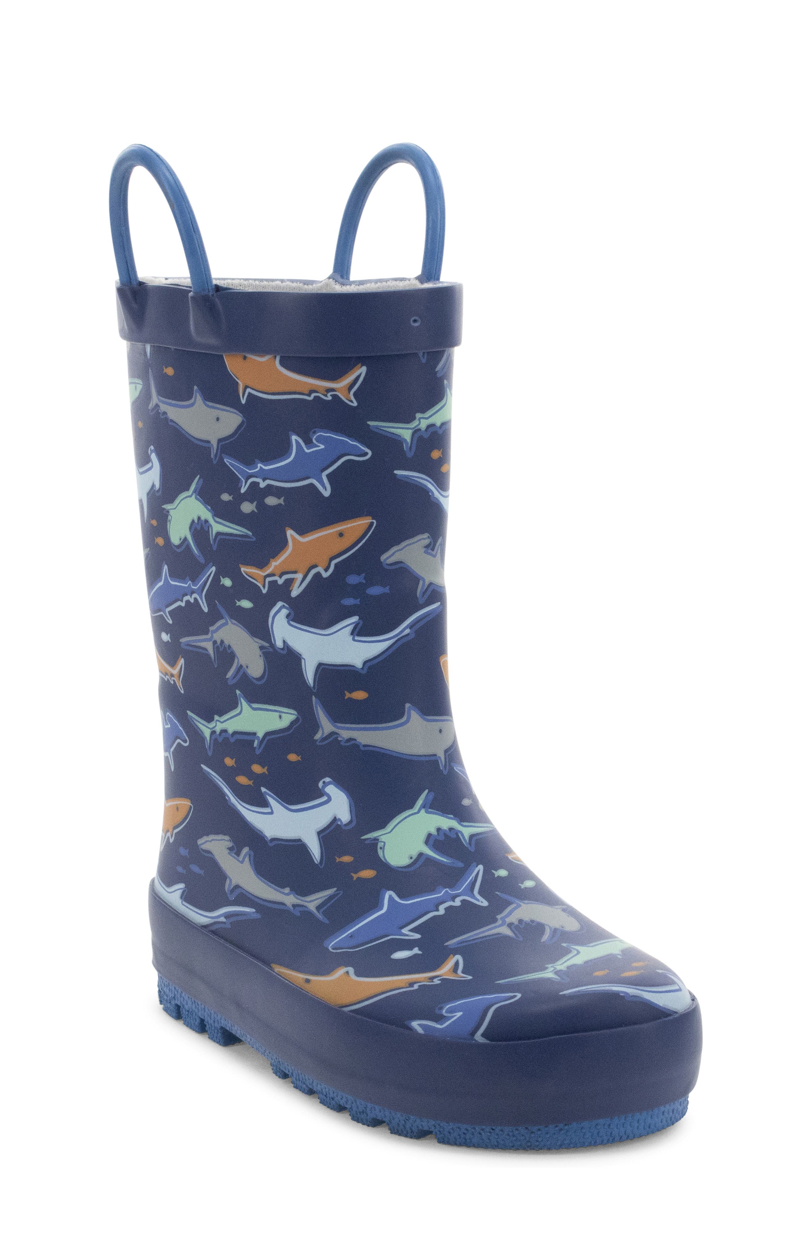 Kids' Shark Bait Rain Boot, Main, color, NAVY