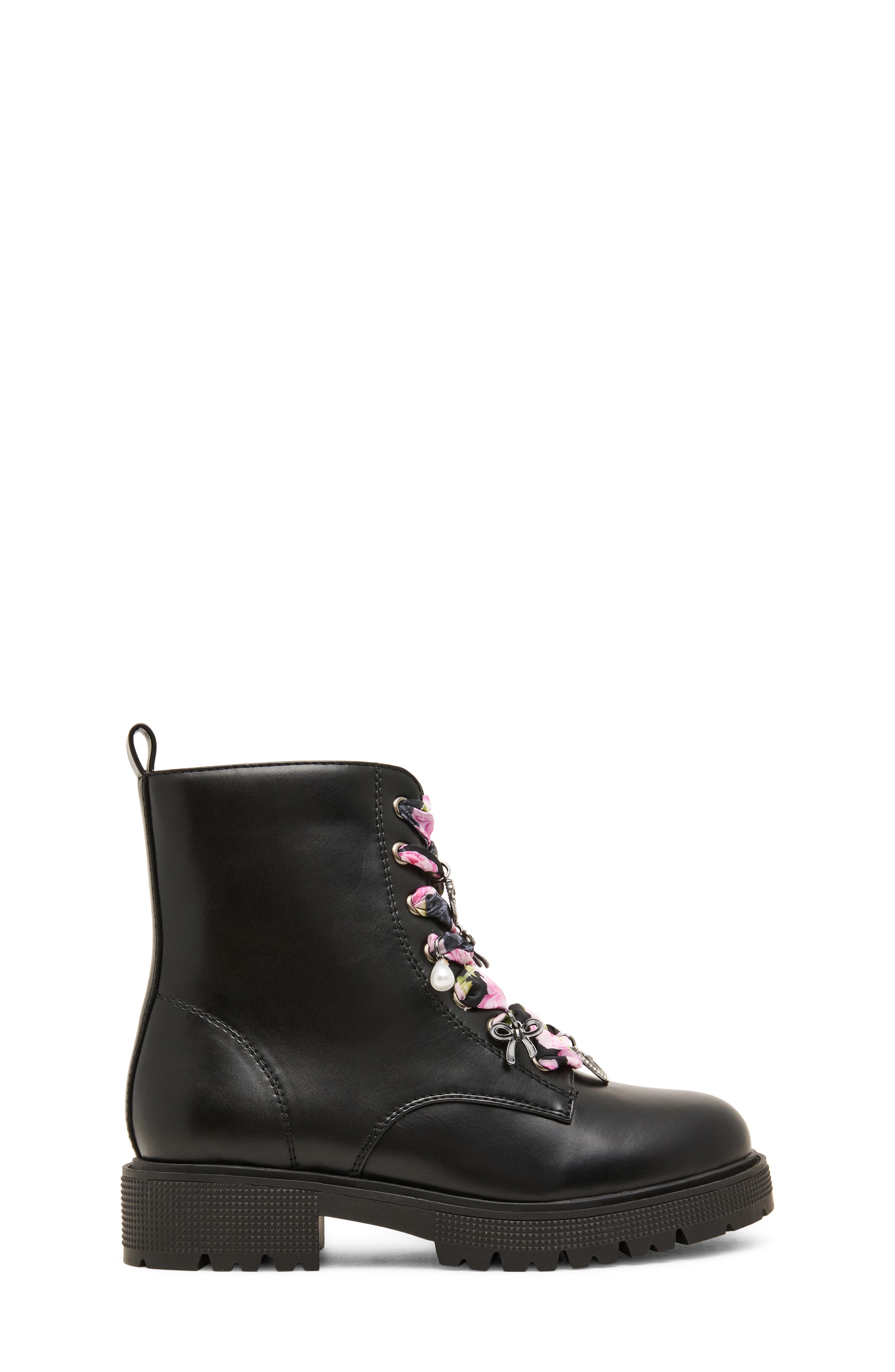 Kids' Jrolly Faux Leather Combat Boot, Alternate, color, BLACK