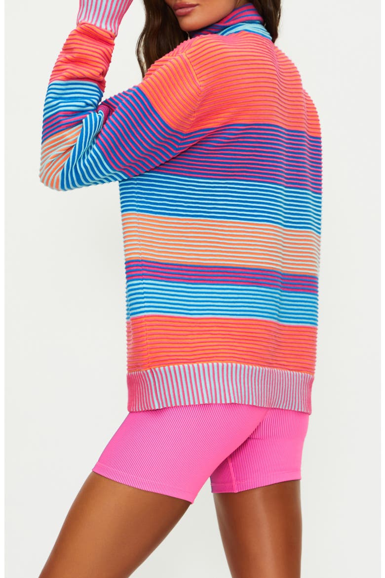 Lainey Stripe Half Zip Sweater, Alternate, color, VIBRANT VOLLEY STRIPE