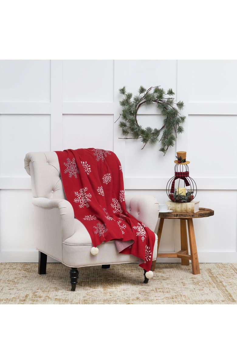 C&F Home Snowflake Throw, Alternate, color, Red