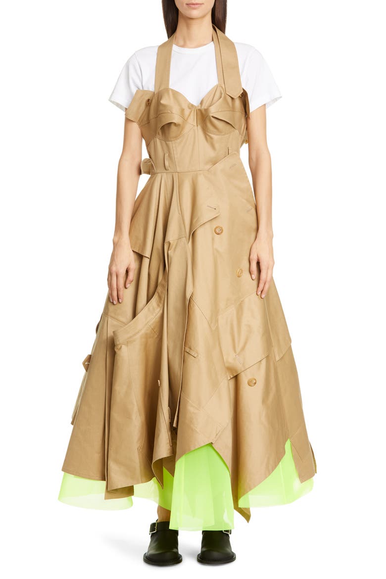 Utility Trench Halter Maxi Dress, Main, color, BEIGE