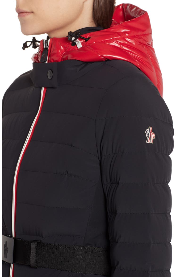 Bruche Belted Down Puffer Ski Jacket, Alternate, color, BLACK