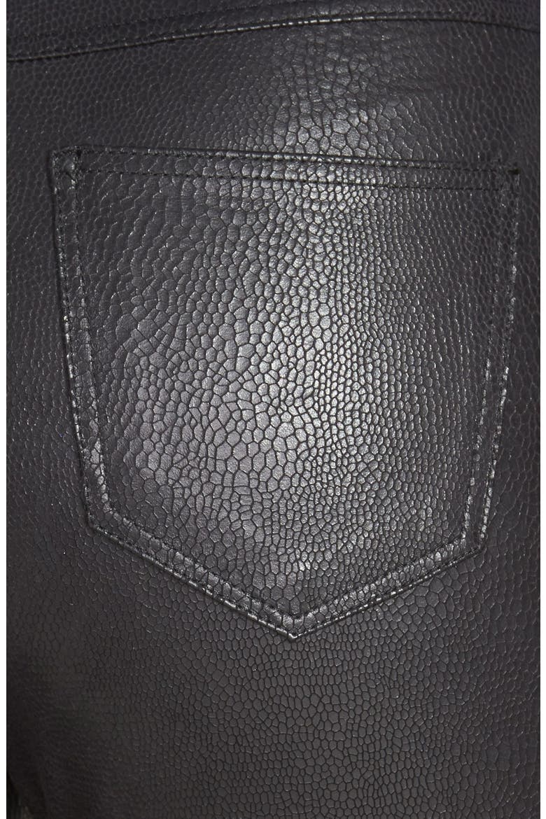Python Texture Coated Leatherette Leggings, Alternate, color, BLACK