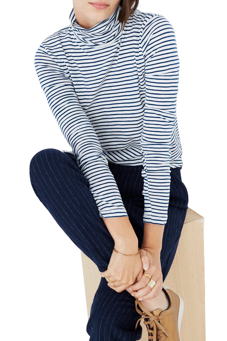 Whisper Cotton Turtleneck Top, Main, color, BRIGHT IVORY