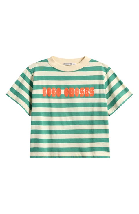 Kids' Modern Stripe Logo Cotton T-Shirt (Toddler, Little Kid & Big Kid)