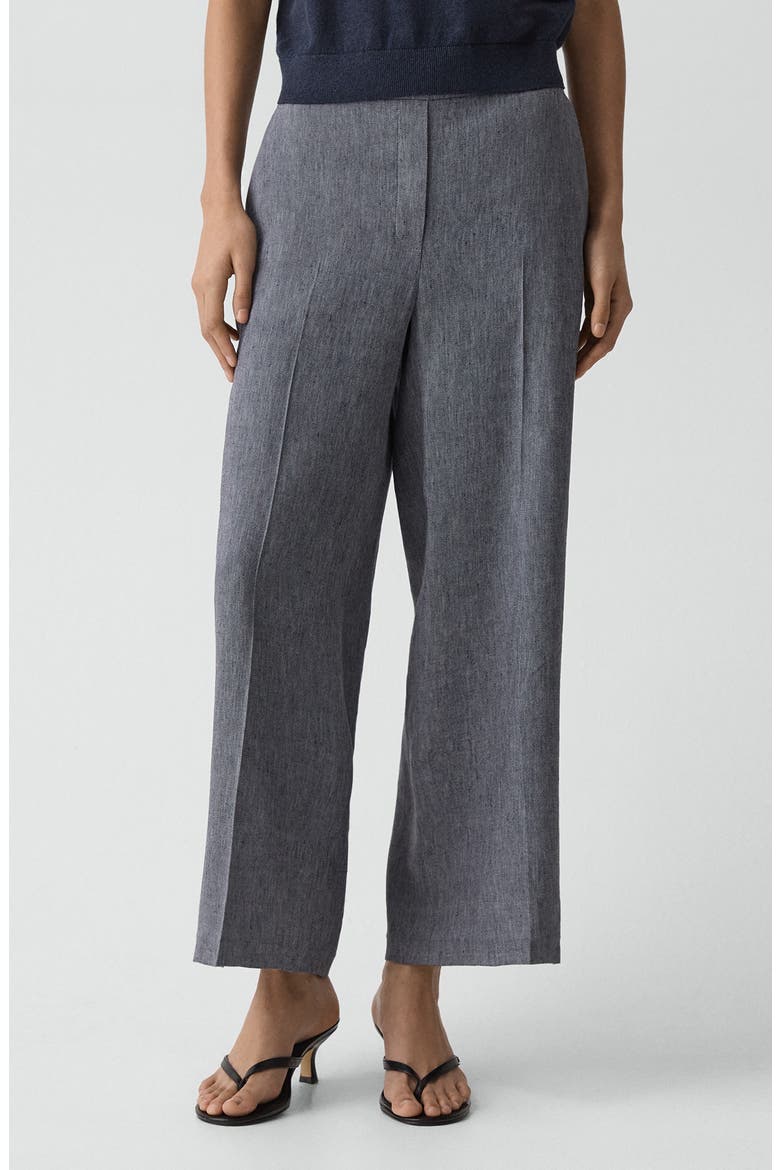 Classic Straight Leg Linen Blend Pants, Main, color, INK BLUE