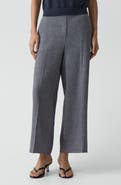 Theory Classic Straight Leg Linen Blend Pants
